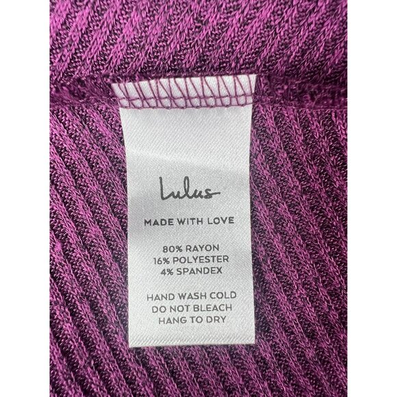 Lulus Fit and Fair Mauve Purple Long-Sleeve Ribbed Knit Skater Dress Small - Picture 9 of 14